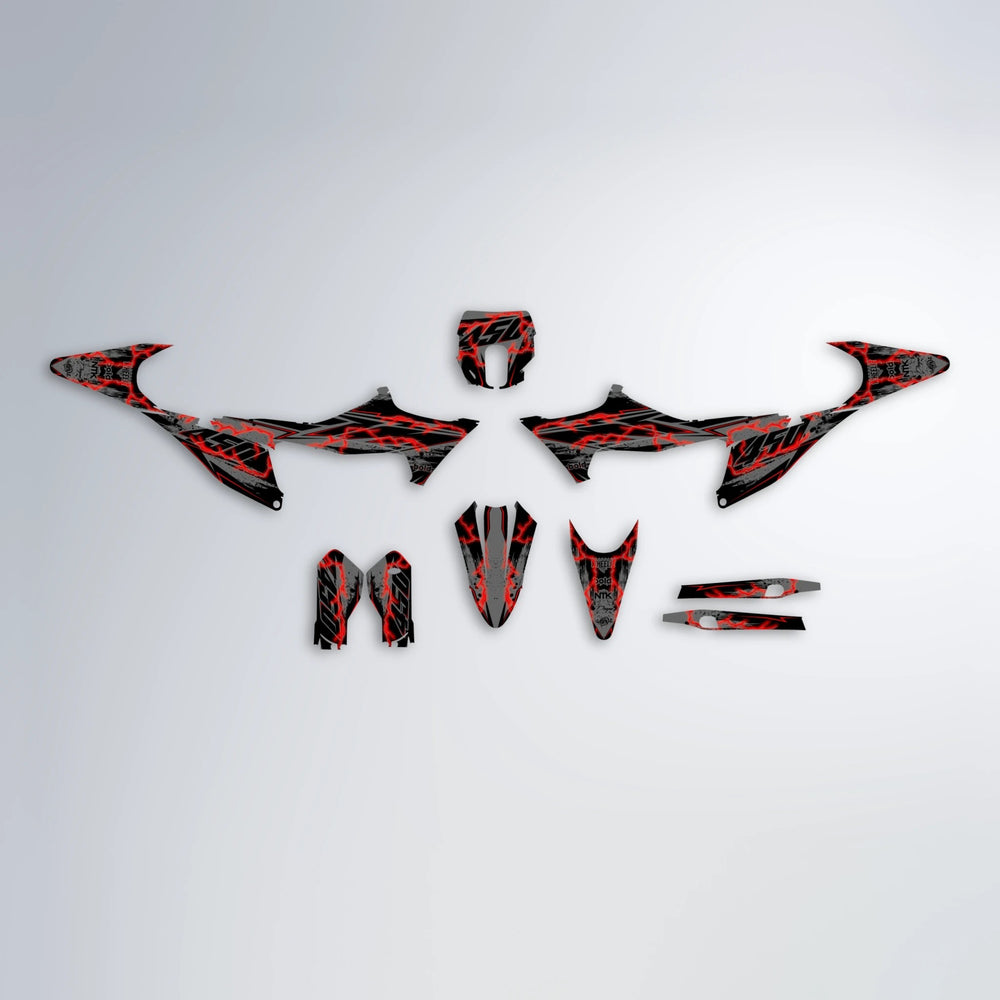PATCHY Stark Varg SM graphics kit parts layout in Red