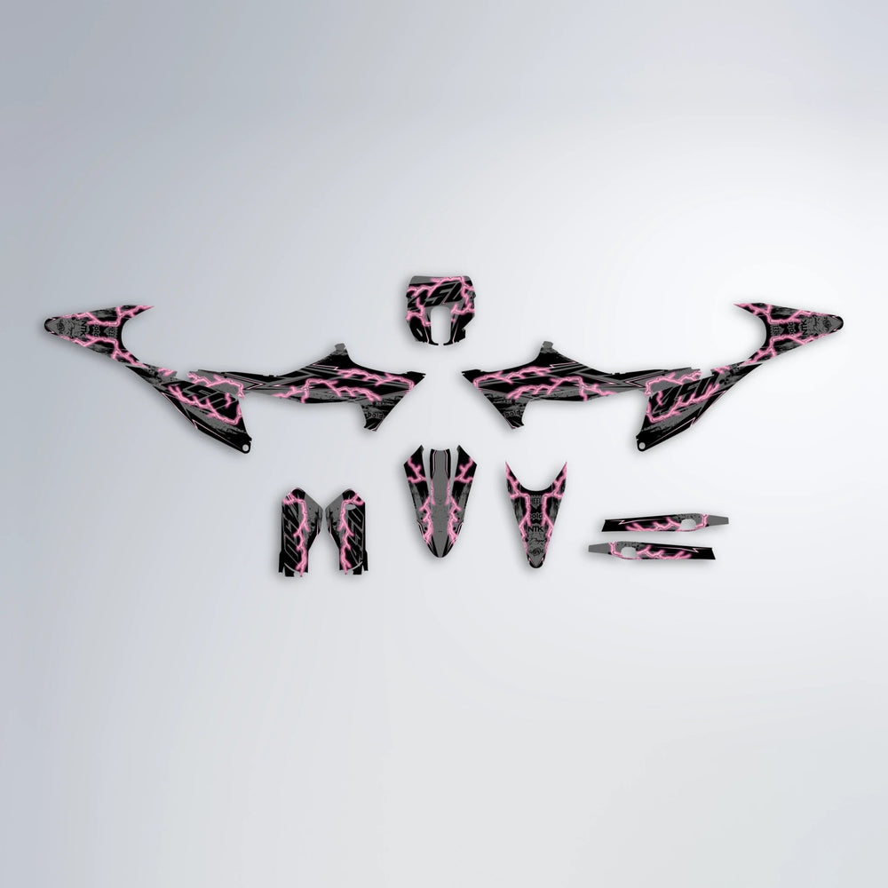 PATCHY Stark Varg SM graphics kit parts layout in Sakura Pink