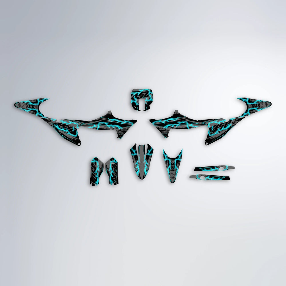 PATCHY Stark Varg SM graphics kit parts layout in Teal