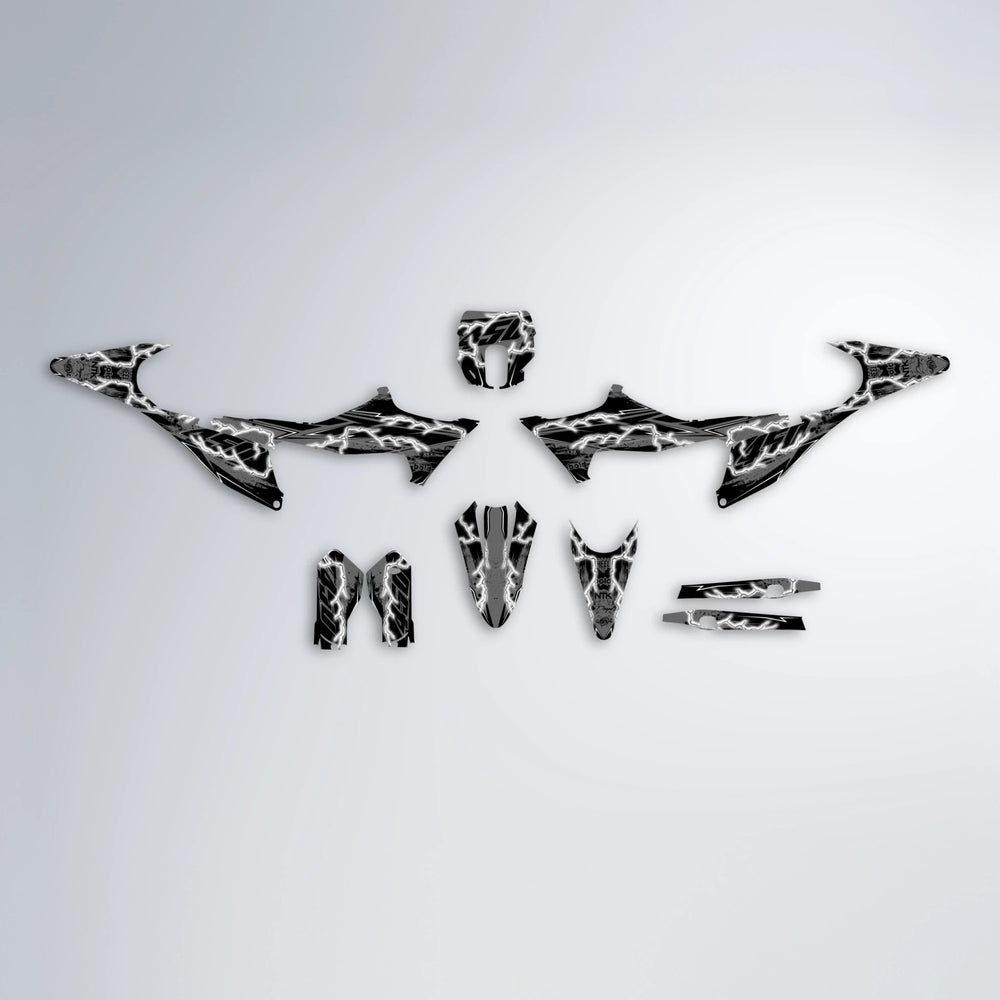 PATCHY Stark Varg SM graphics kit parts layout in White