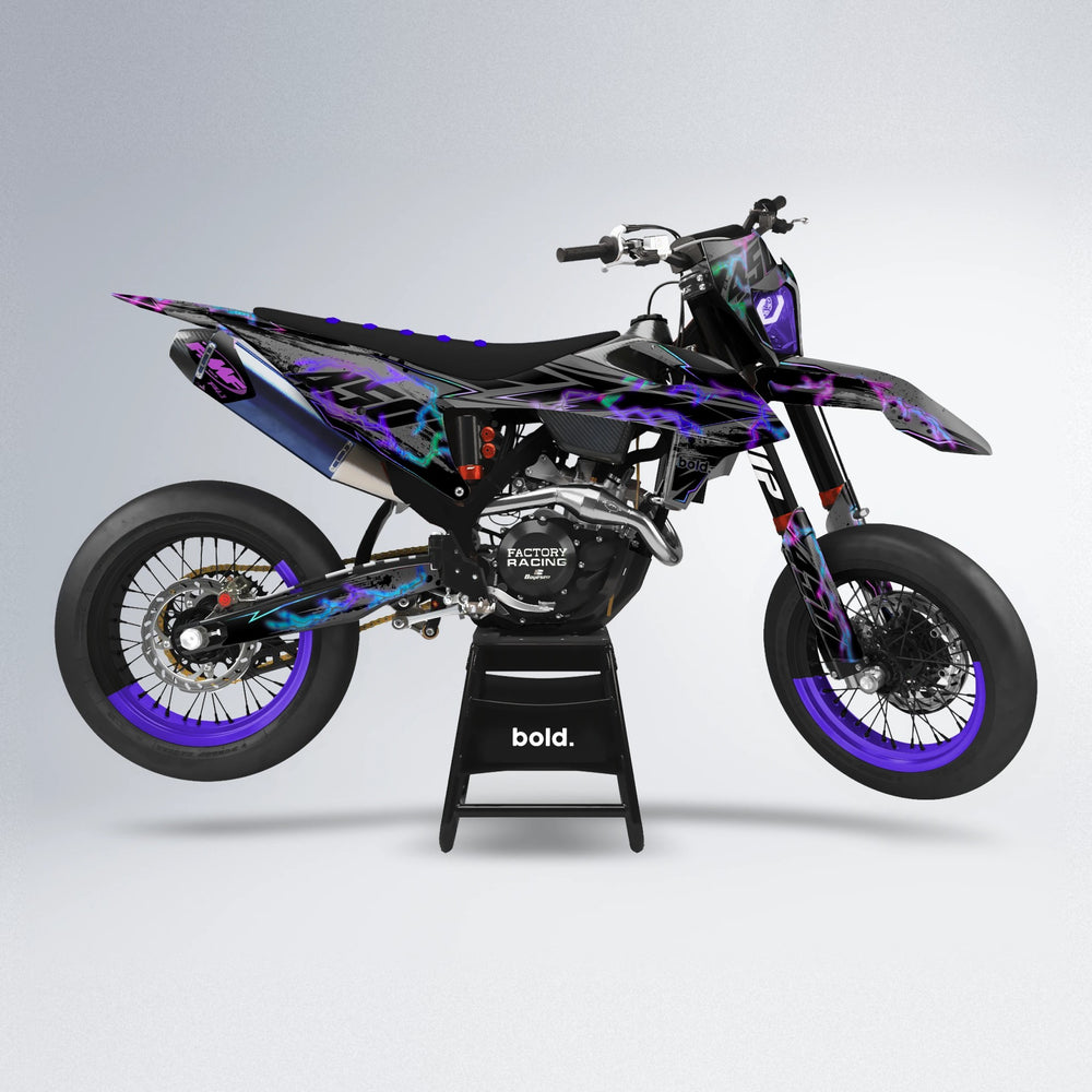 PATCHY supermoto graphics kit in Purple Holo