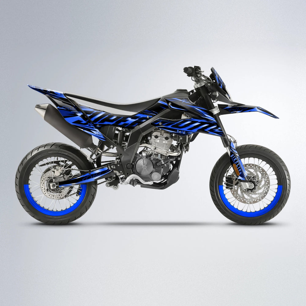 PHANTOM Aprilia SX 125 supermoto graphics kit in Blue