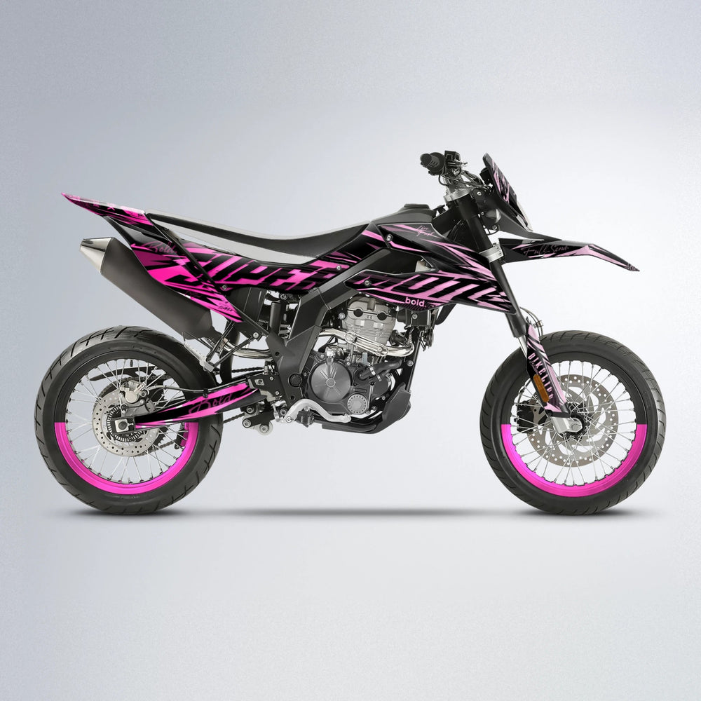 PHANTOM Aprilia SX 125 supermoto graphics kit in Flamingo