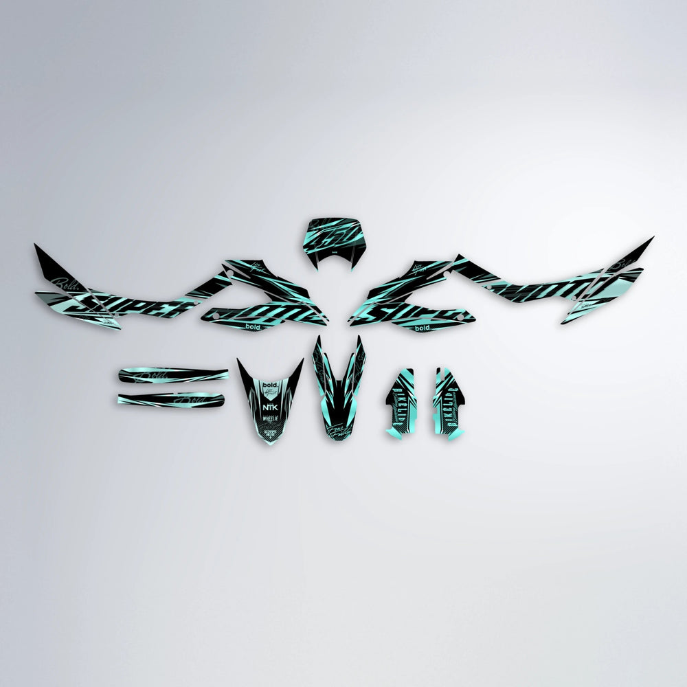 PHANTOM Aprilia SX 125 graphics kit parts layout in Mint