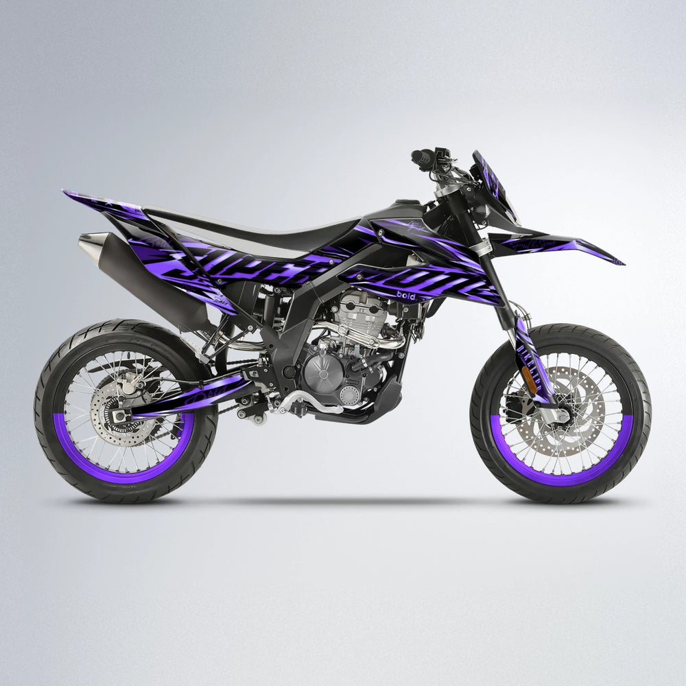 PHANTOM Aprilia SX 125 supermoto graphics kit in Purple