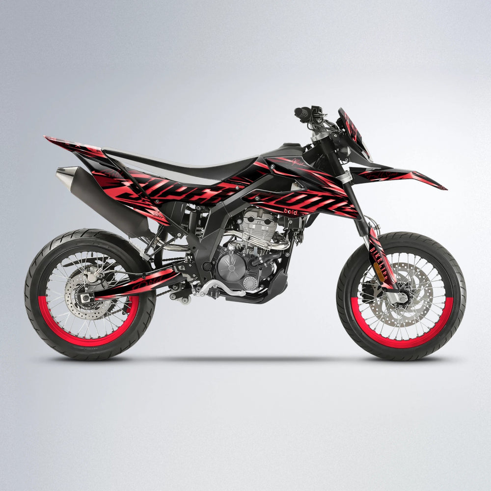PHANTOM Aprilia SX 125 supermoto graphics kit in Red