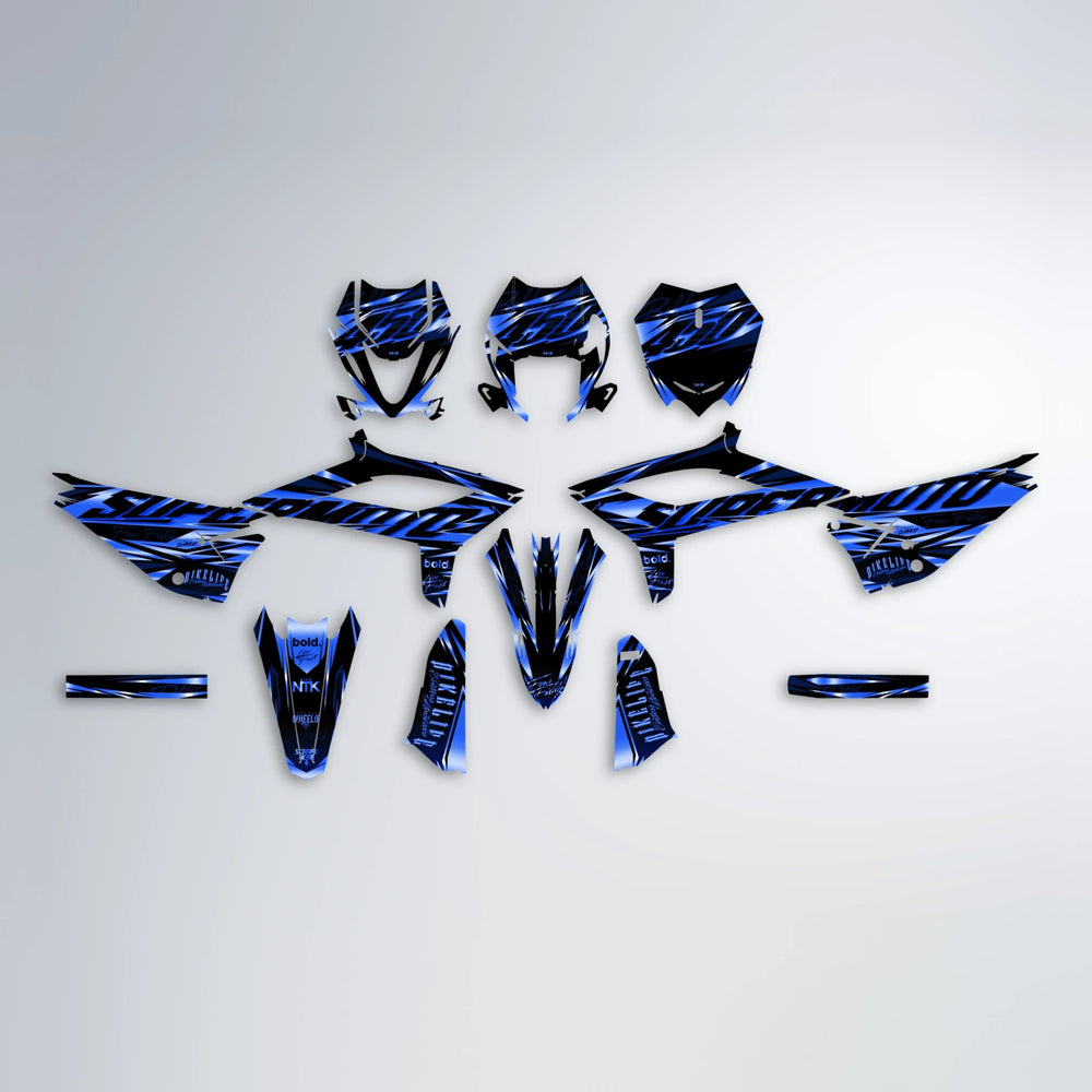 PHANTOM Beta graphics kit parts layout in Blue