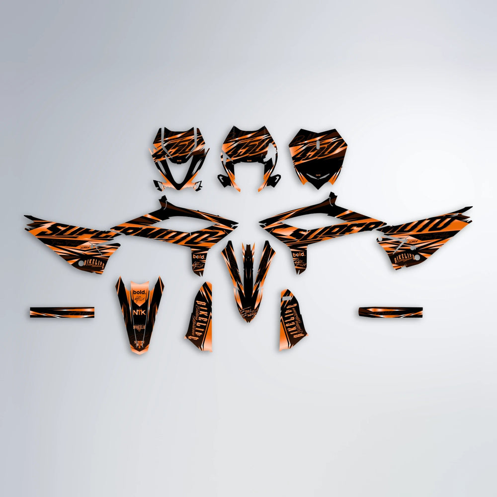 PHANTOM Beta graphics kit parts layout in Orange