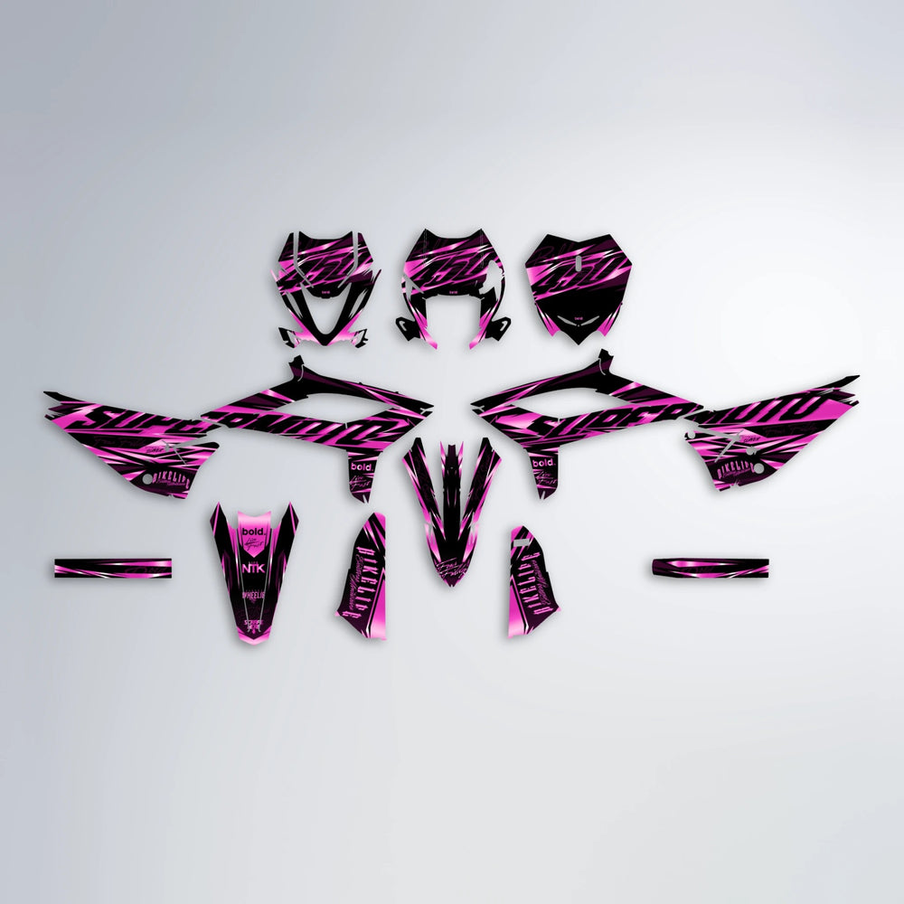 PHANTOM Beta graphics kit parts layout in Pink
