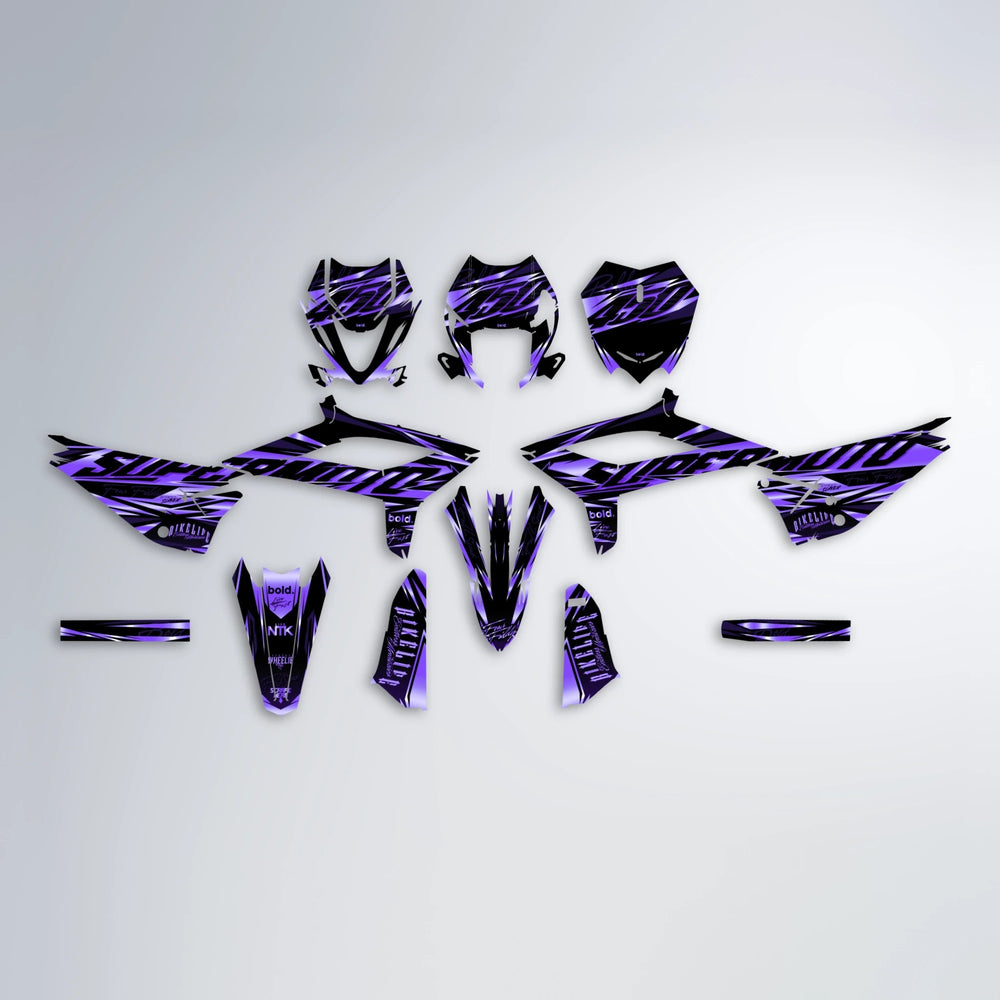 PHANTOM Beta graphics kit parts layout in Purple