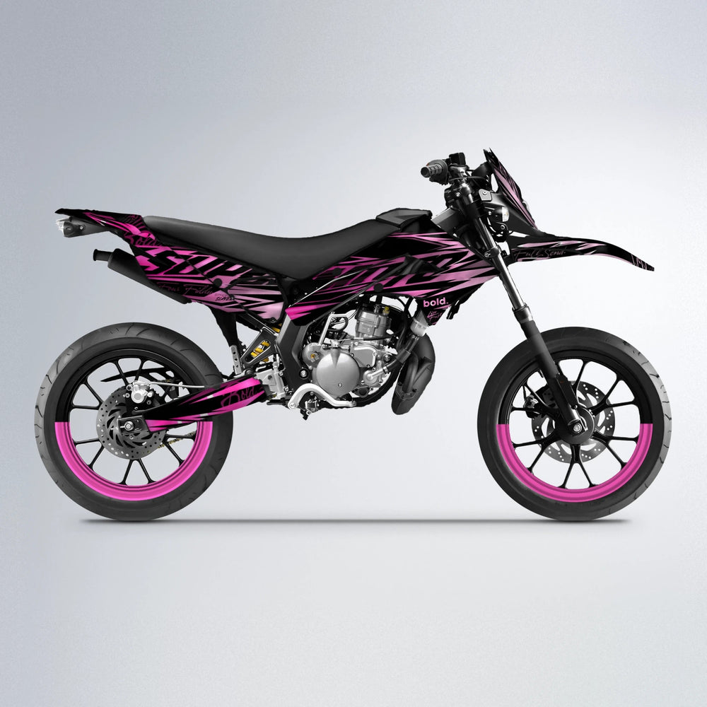 PHANTOM Derbi Senda supermoto graphics kit in Flamingo