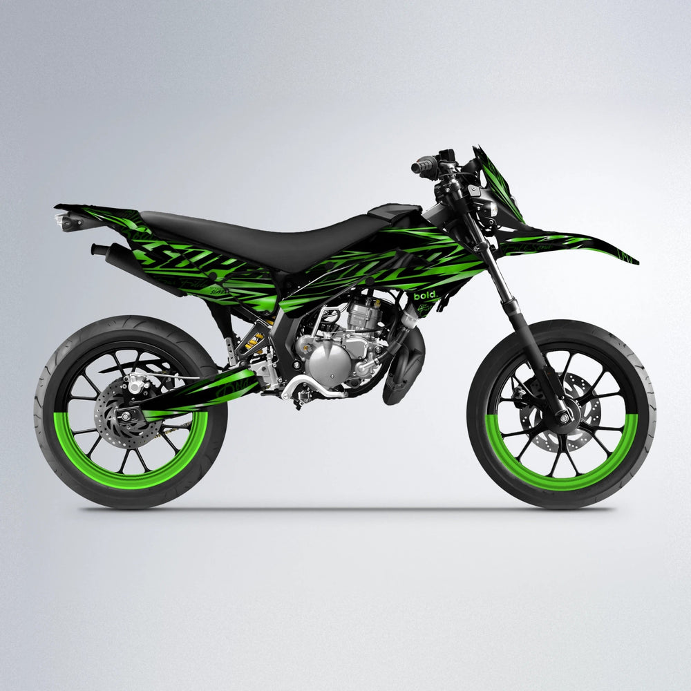 PHANTOM Derbi Senda supermoto graphics kit in Green