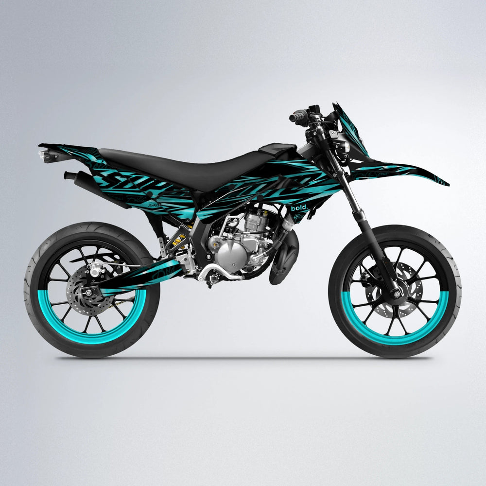 PHANTOM Derbi Senda supermoto graphics kit in Teal