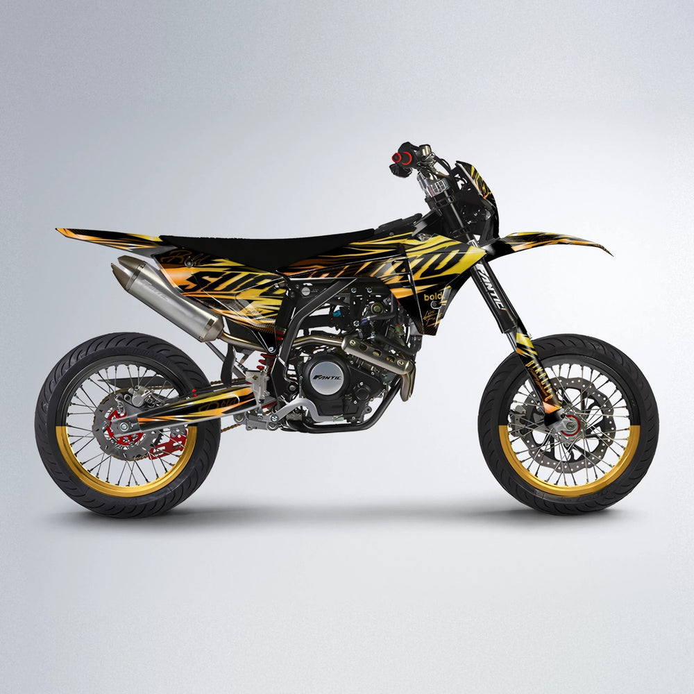 PHANTOM Fantic supermoto graphics kit in Orange & Yellow