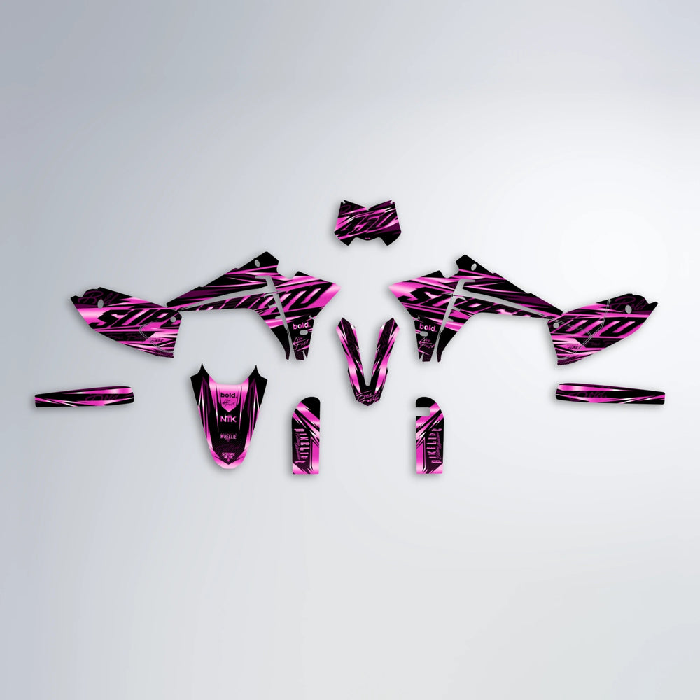 PHANTOM Fantic graphics kit parts layout in Pink