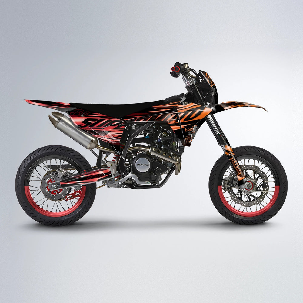 PHANTOM Fantic supermoto graphics kit in Red & Orange