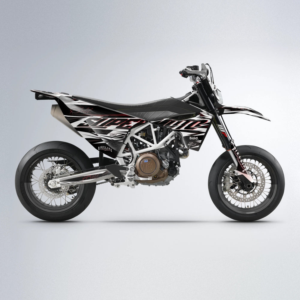 PHANTOM Husqvarna 701 supermoto graphics kit in Black & Red