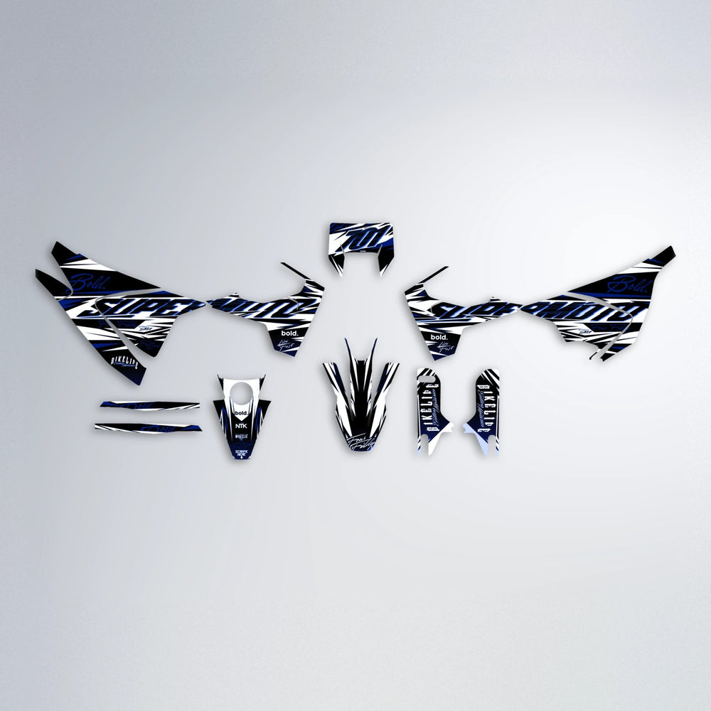 PHANTOM Husqvarna 701 graphics kit parts layout in Blue