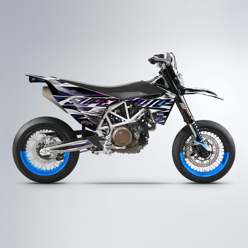 PHANTOM Husqvarna 701 supermoto graphics kit in Blue Purple Fade
