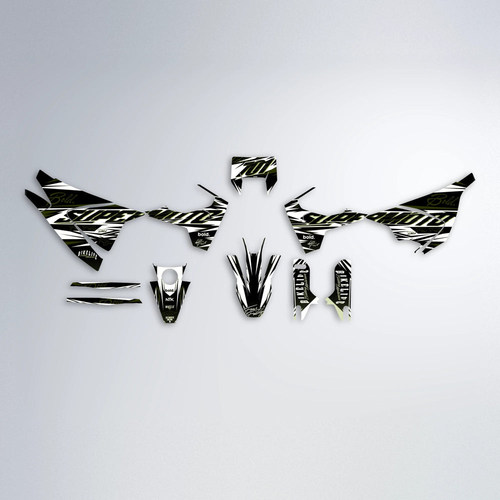 PHANTOM Husqvarna 701 graphics kit parts layout in Olive