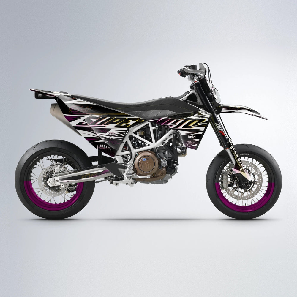 PHANTOM Husqvarna 701 supermoto graphics kit in Pink & Yellow