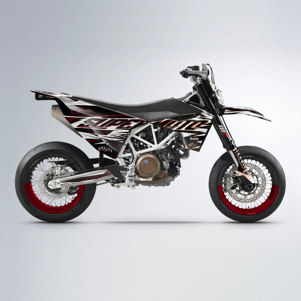 PHANTOM Husqvarna 701 supermoto graphics kit in Red & Orange