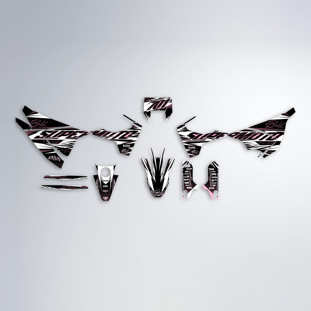 PHANTOM Husqvarna 701 graphics kit parts layout in Sakura Pink