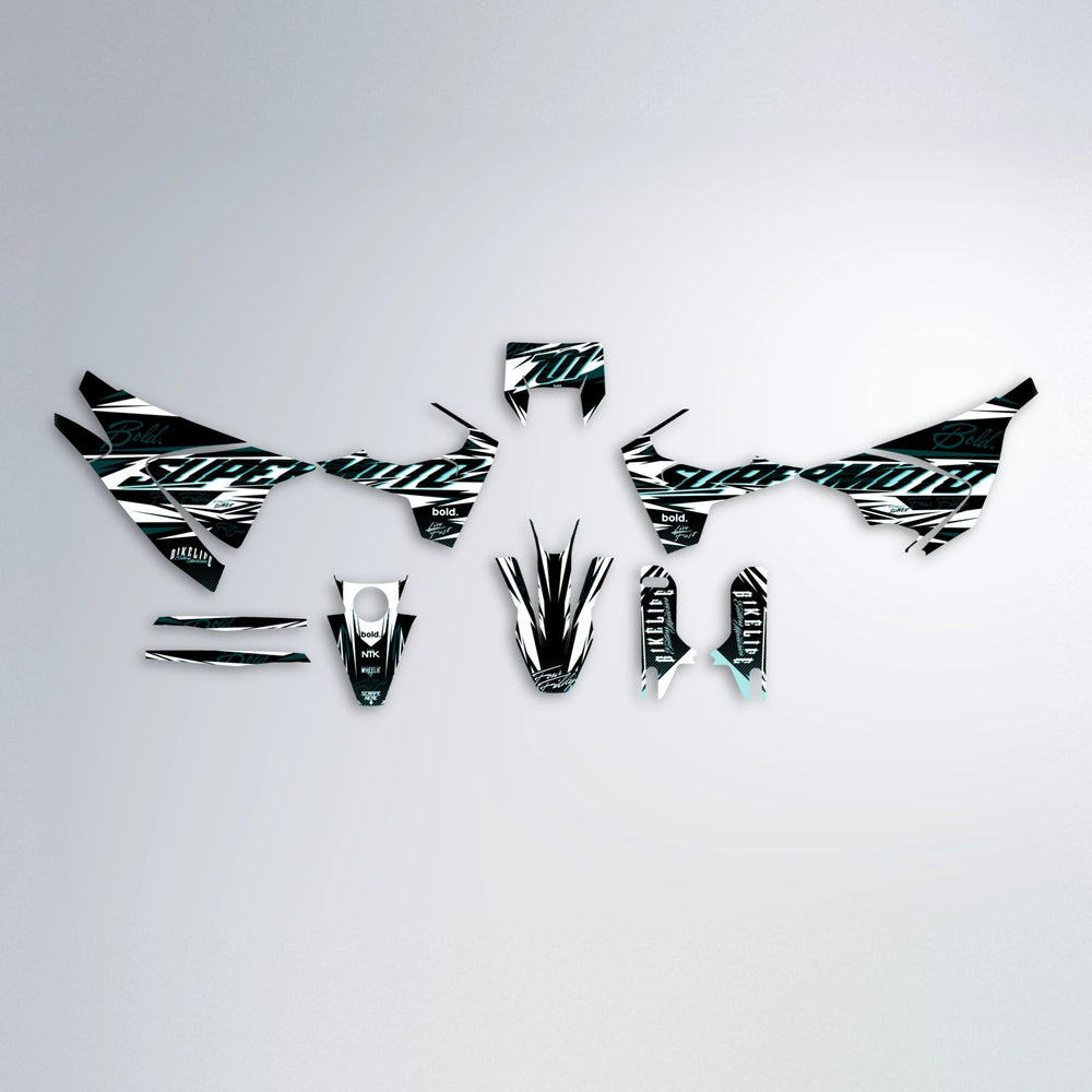 PHANTOM Husqvarna 701 graphics kit parts layout in Teal