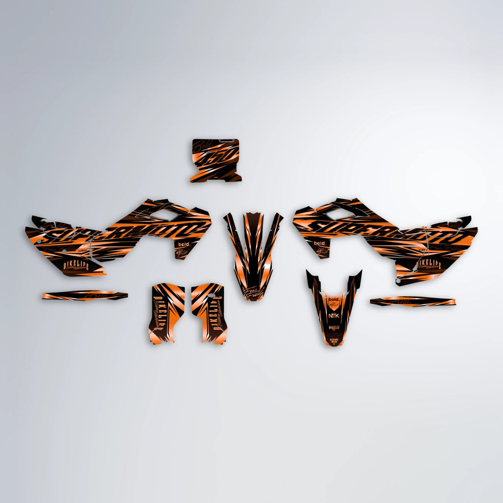 PHANTOM Husqvarna FE/TE graphics kit parts layout in Orange