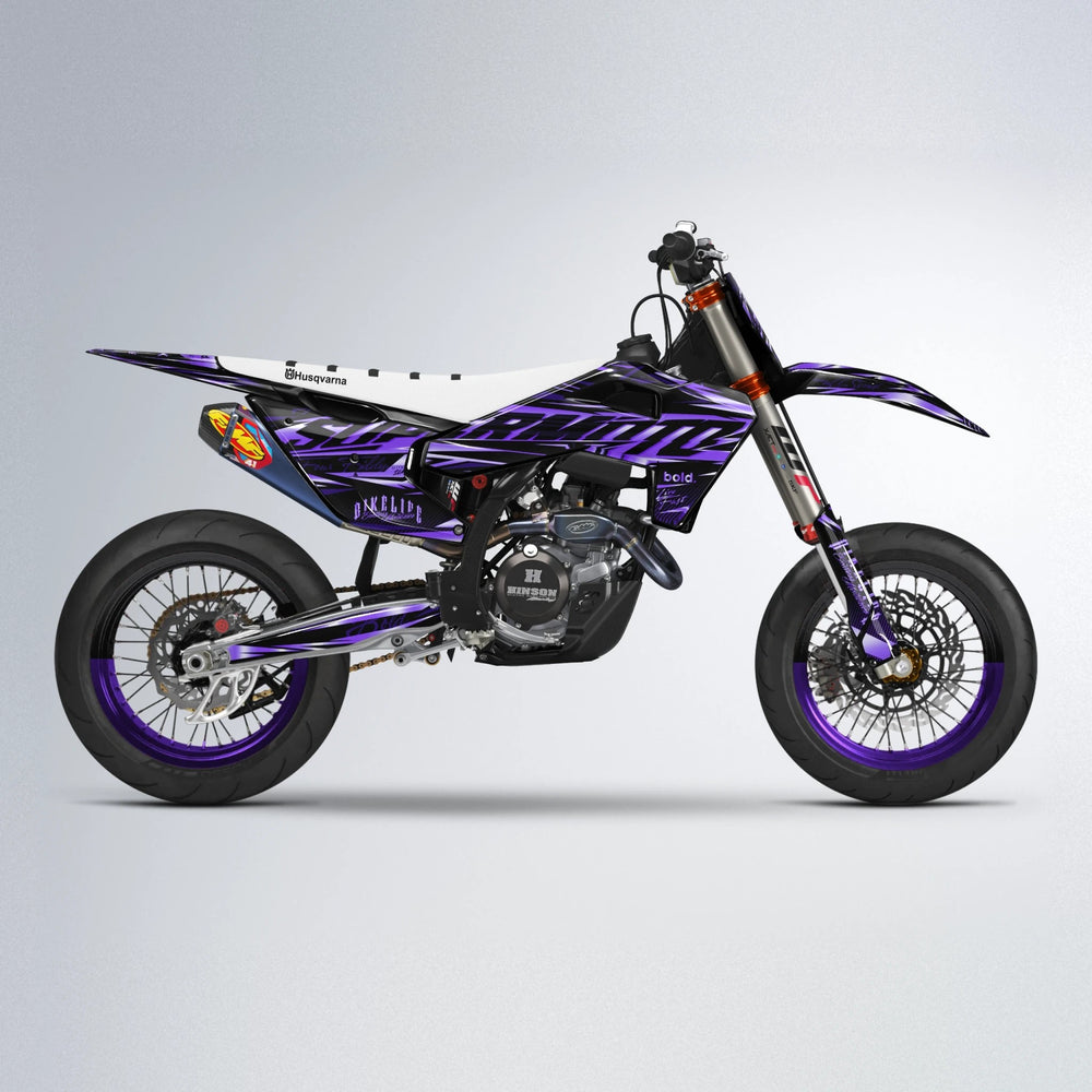 PHANTOM Husqvarna FE/TE supermoto graphics kit in Purple