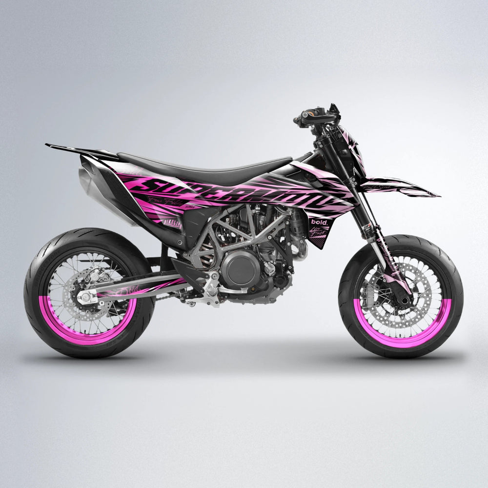 PHANTOM KTM SMC 690 supermoto graphics kit in Flamingo