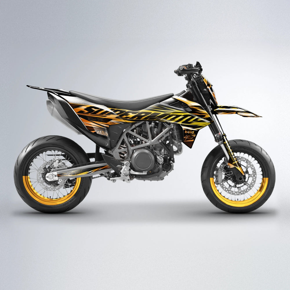 PHANTOM KTM SMC 690 supermoto graphics kit in Orange & Yellow