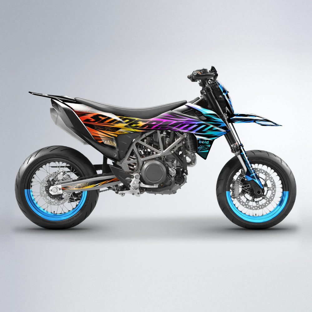 PHANTOM KTM SMC 690 supermoto graphics kit in Sunset Fade