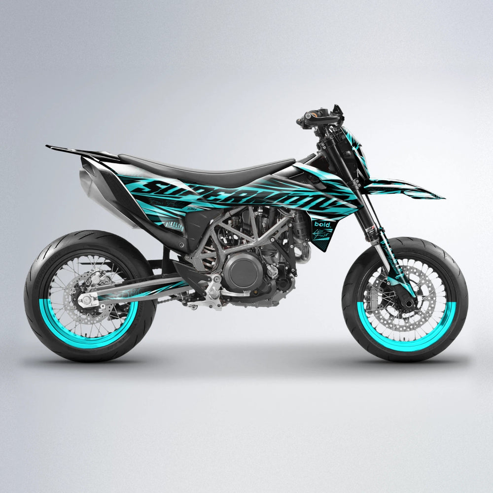 PHANTOM KTM SMC 690 supermoto graphics kit in Teal