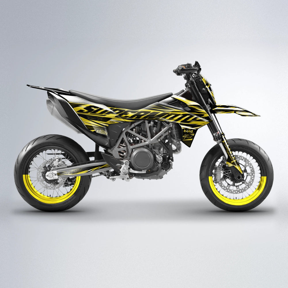 PHANTOM KTM SMC 690 supermoto graphics kit in Yellow
