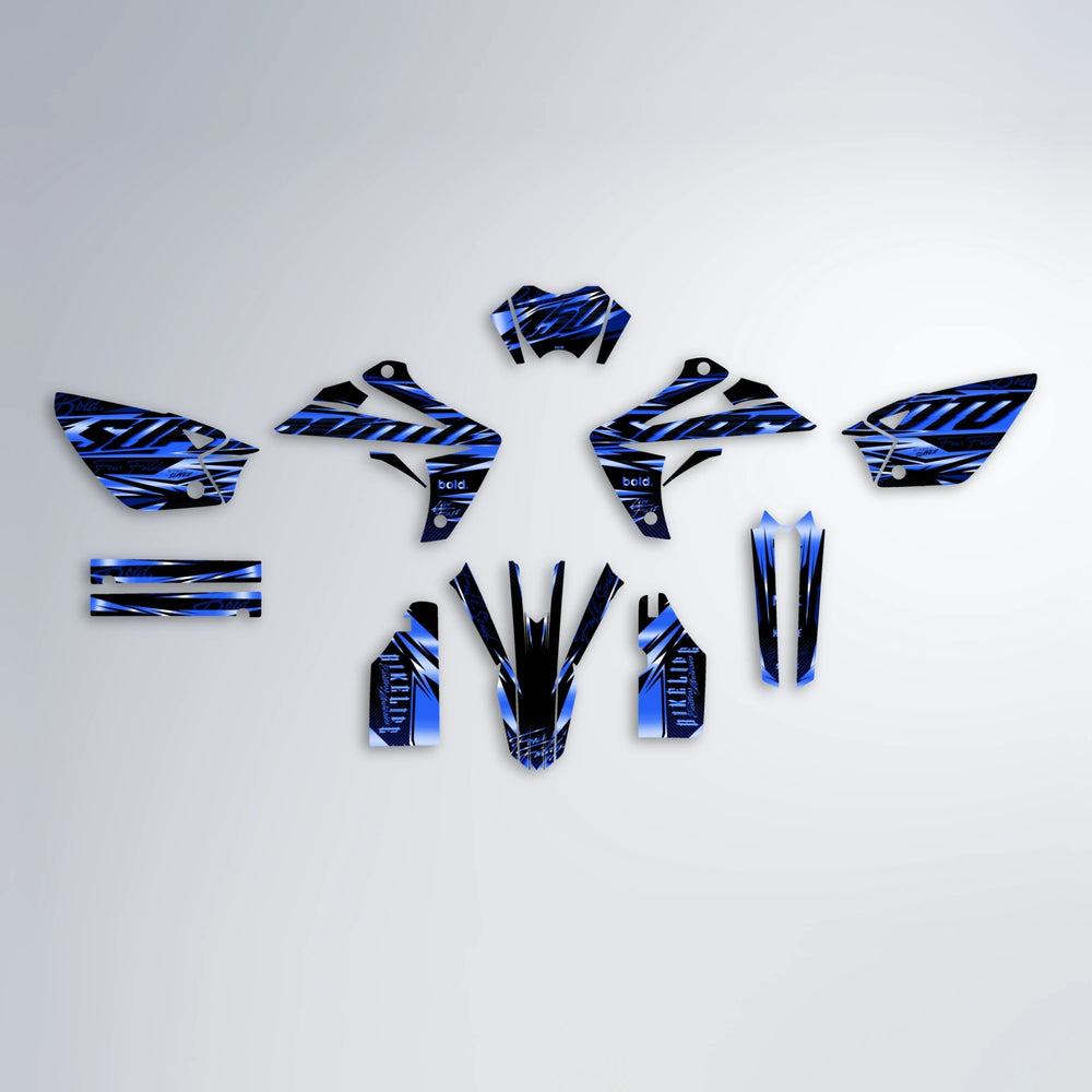 PHANTOM Rieju MRT graphics kit parts layout in Blue