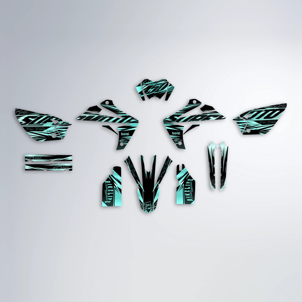 PHANTOM Rieju MRT graphics kit parts layout in Mint