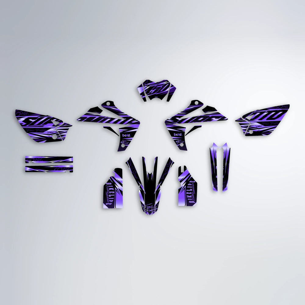 PHANTOM Rieju MRT graphics kit parts layout in Purple