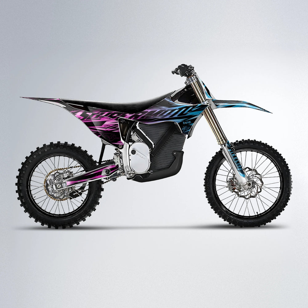 PHANTOM Stark Varg MX motocross graphics kit in Pink & Light Blue