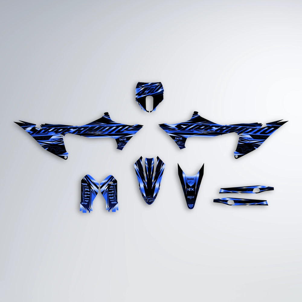 PHANTOM Stark Varg SM graphics kit parts layout in Blue