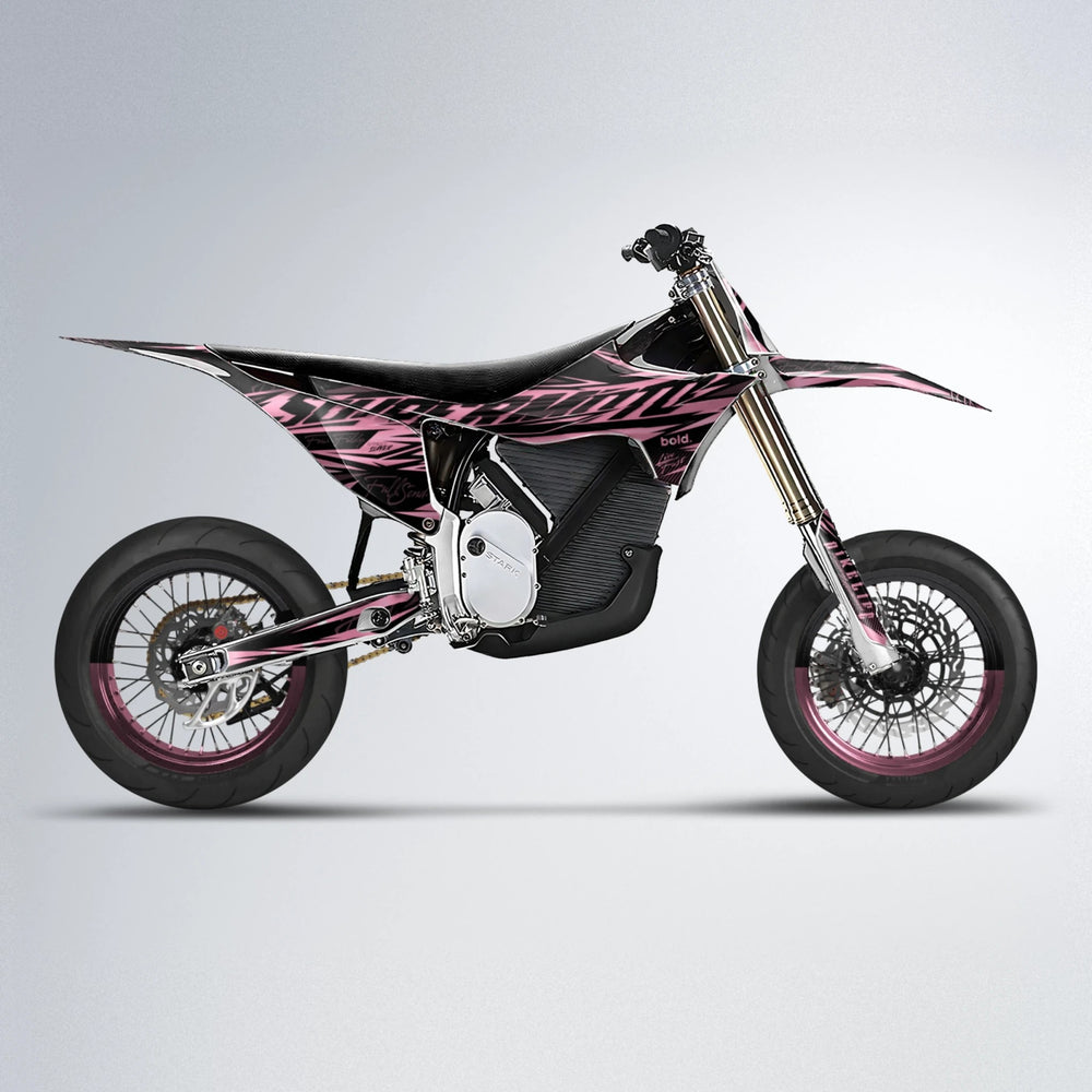 PHANTOM Stark Varg SM supermoto graphics kit in Sakura Pink
