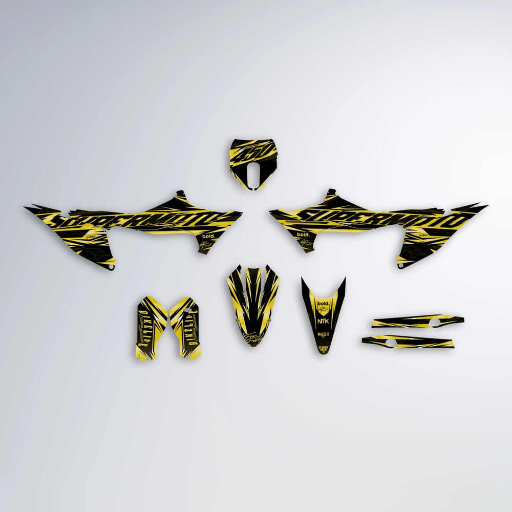 PHANTOM Stark Varg SM graphics kit parts layout in Yellow
