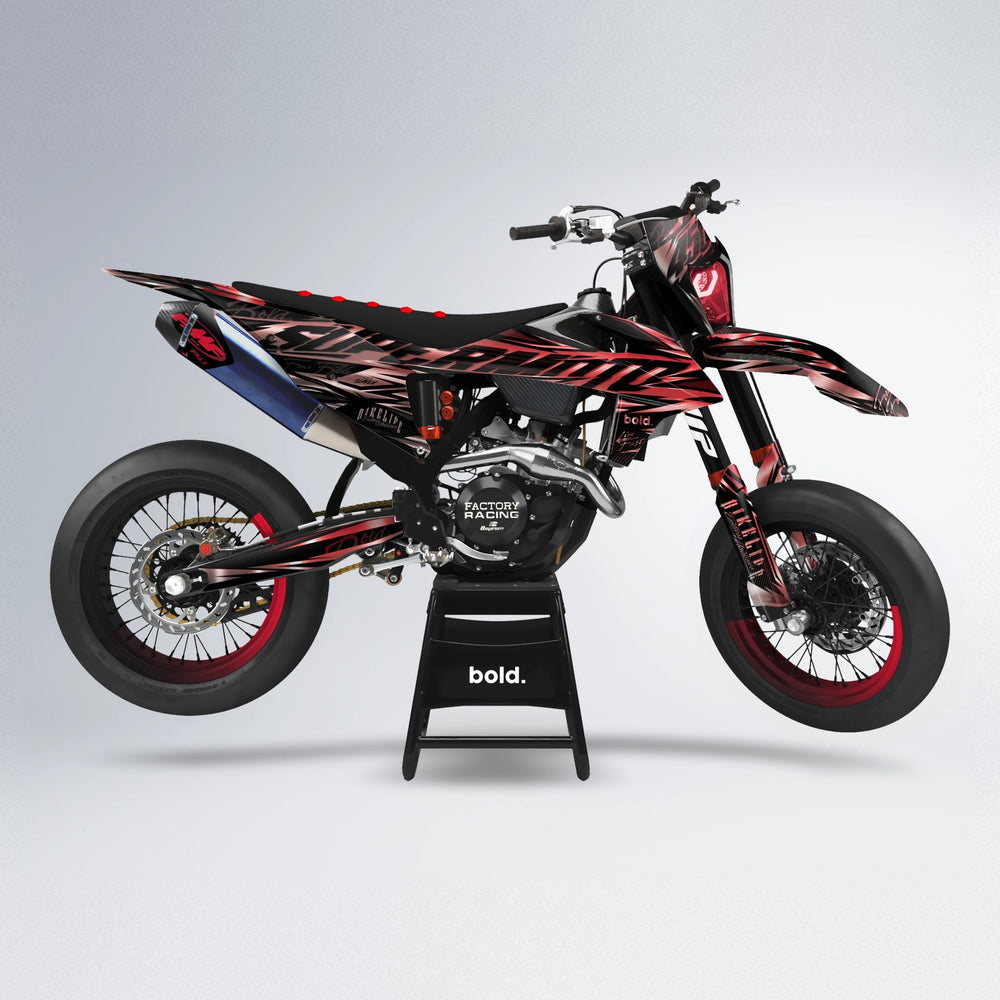 PHANTOM supermoto graphics kit in Black & Red