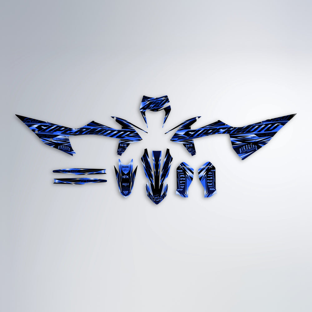 PHANTOM graphics kit parts layout in Blue