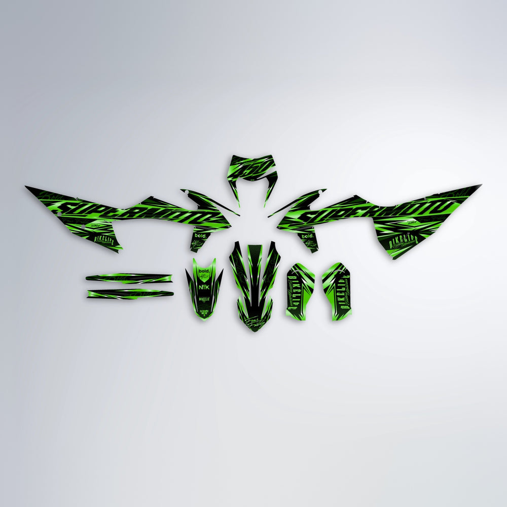 PHANTOM graphics kit parts layout in Green