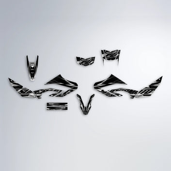 PHANTOM Yamaha WR 125X graphics kit parts layout in Black