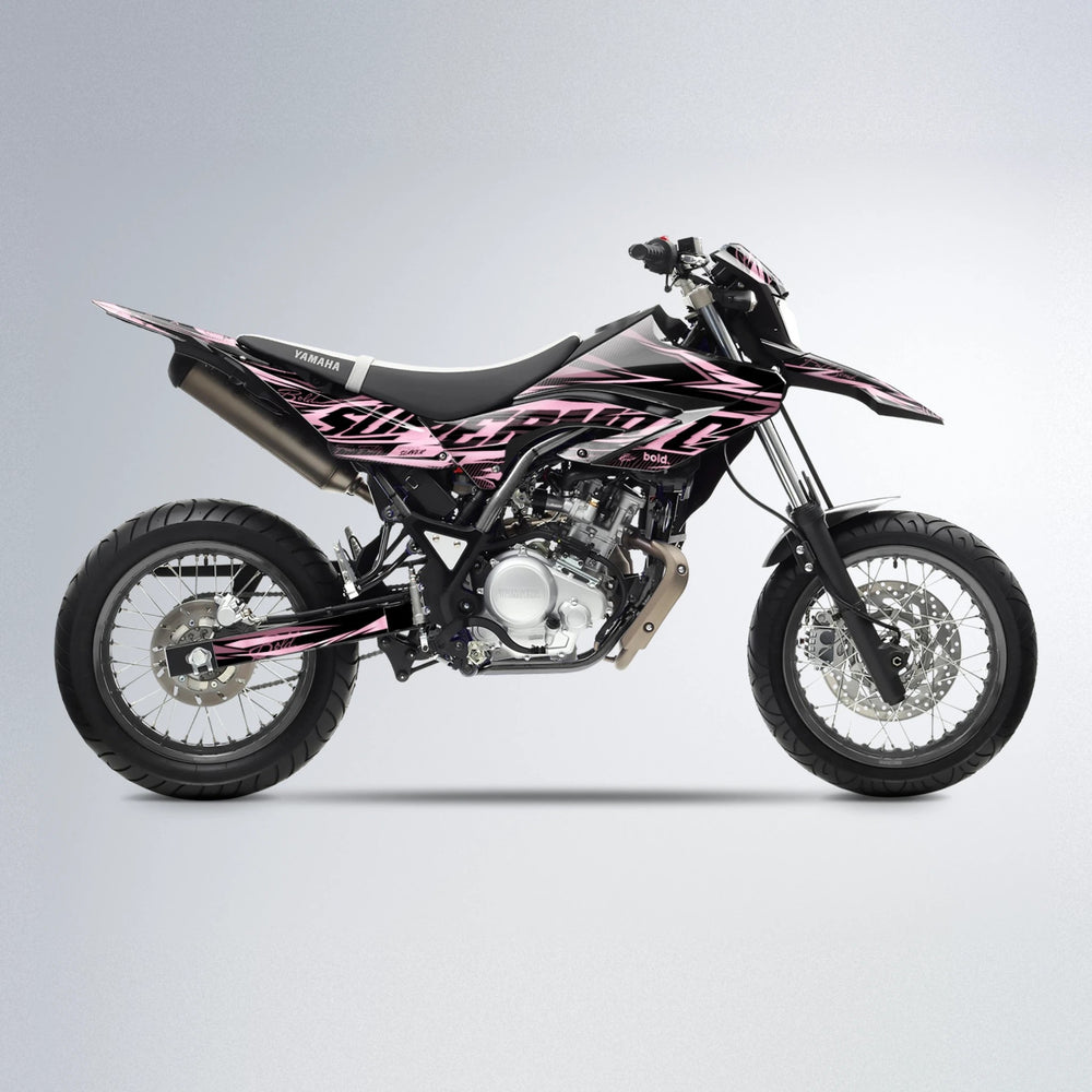 PHANTOM Yamaha WR 125X supermoto graphics kit in Sakura Pink