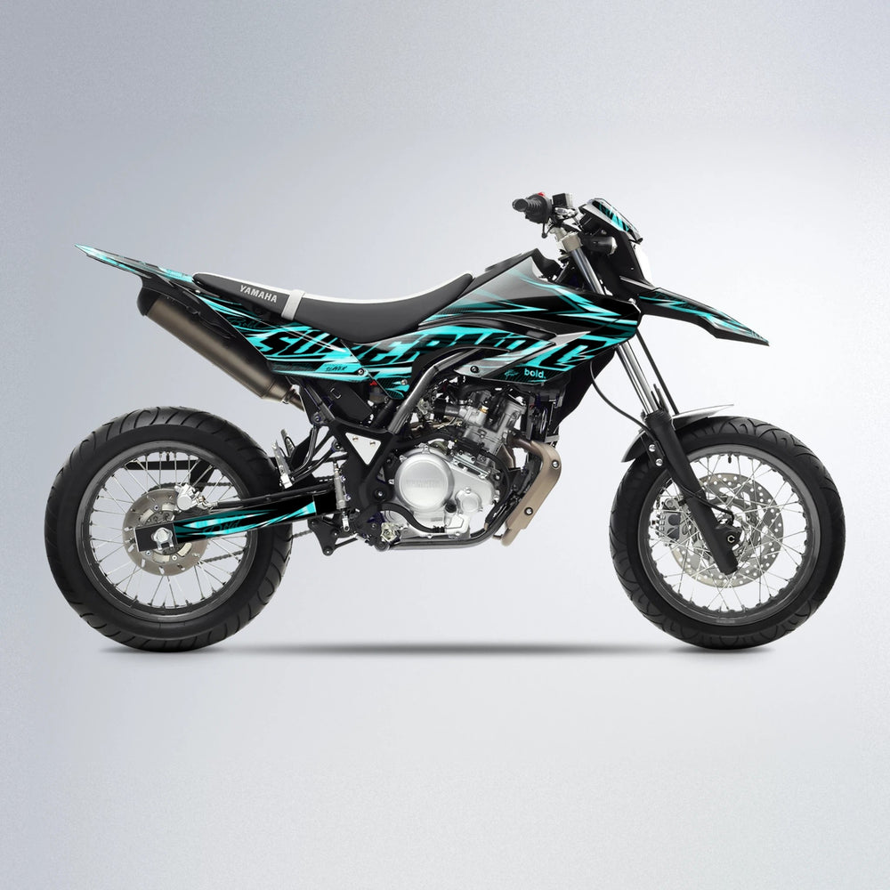 PHANTOM Yamaha WR 125X supermoto graphics kit in Teal