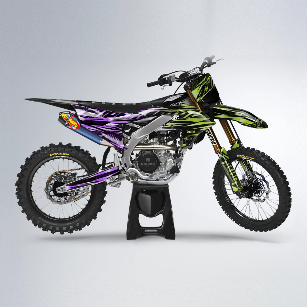 PHANTOM Yamaha YZF MX motocross graphics kit in Purple & Yellow