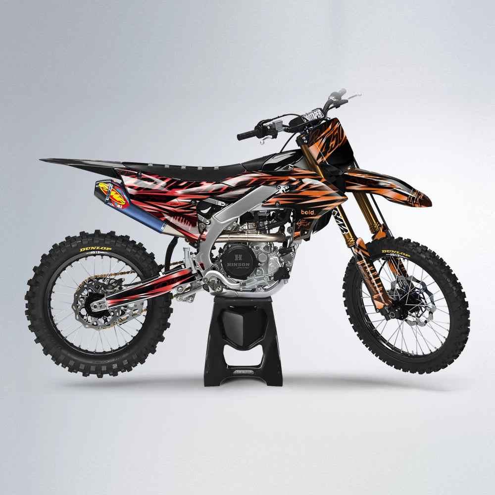 PHANTOM Yamaha YZF MX motocross graphics kit in Red & Orange